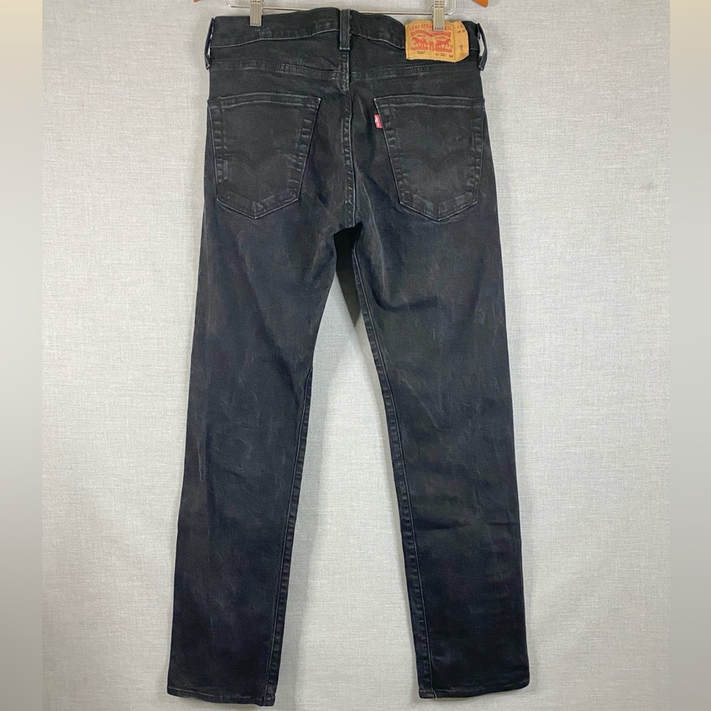 Men’s Levi’s Black Button Fly 501 Straight Leg Denim Jeans Size 32/34 - Picture 8 of 8